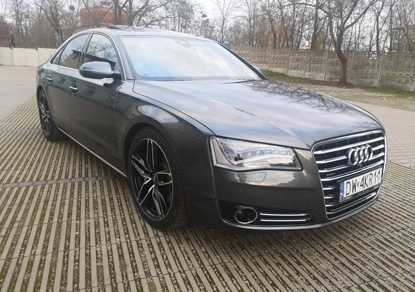 Audi A8 cena 97500 przebieg: 253000, rok produkcji 2013 z Wrocław małe 67